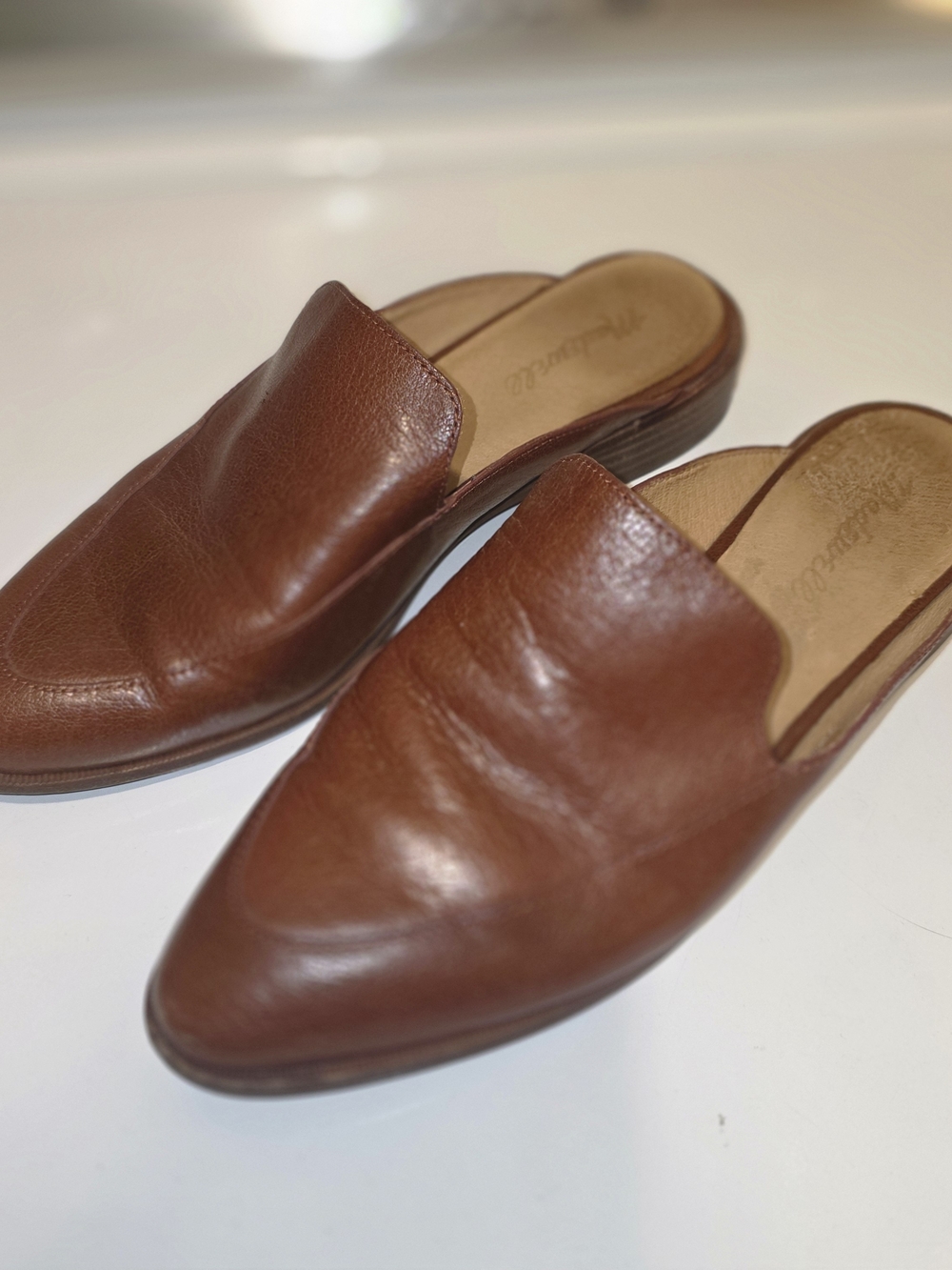 Madewell Brown Leather Slip-On Mules
